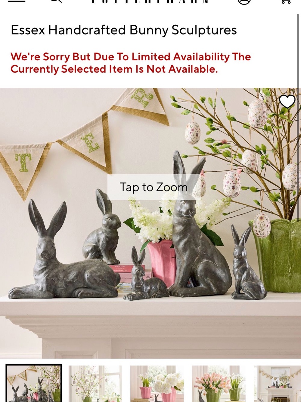 Pottery Barn Set of 3 Bunnies - Picture 8 of 8